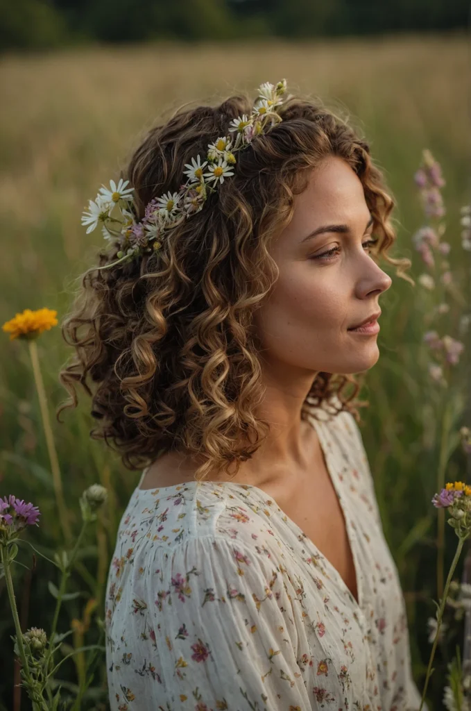 Boho Chic Curly Bun