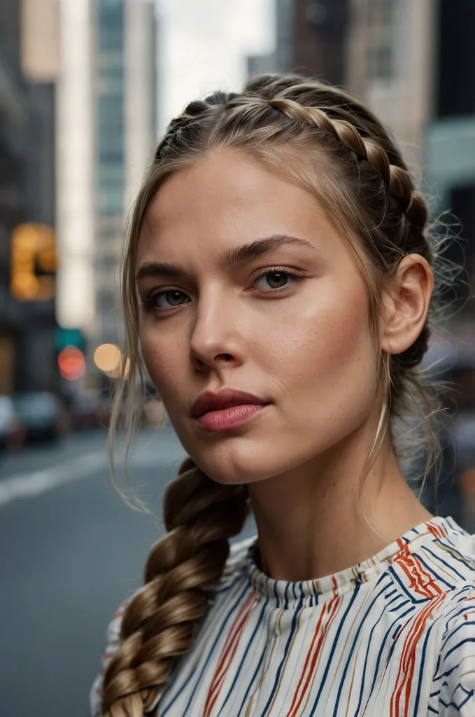 Braided Ponytail with Ribbon