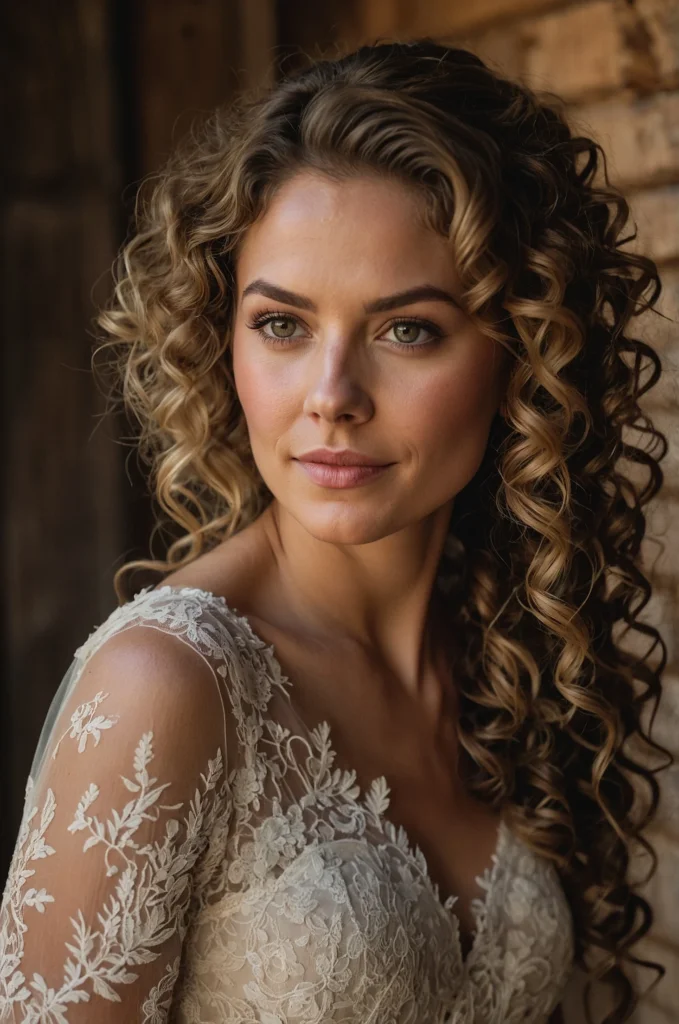 Curly Hairstyle Bride