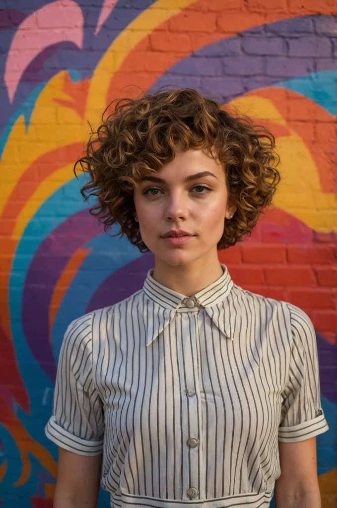 Curly Pixie Cut with Volume