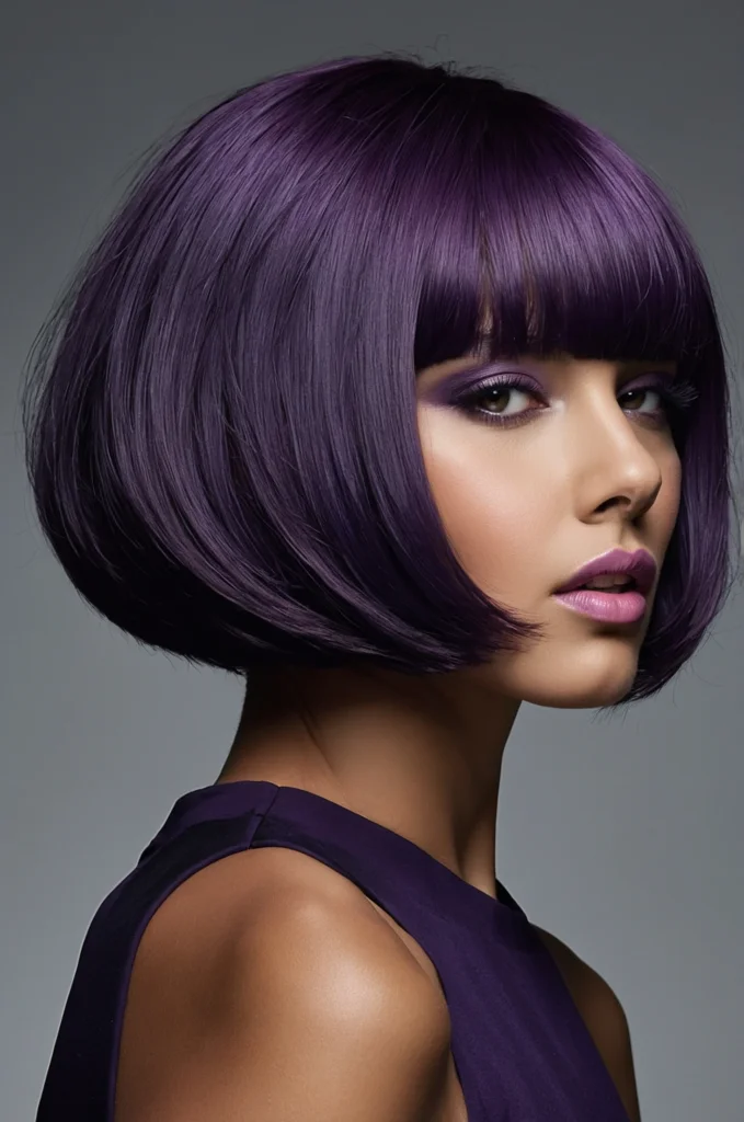 Deep Violet Short Bob