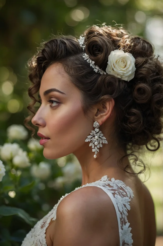 Elegant Curly Updo with Twists