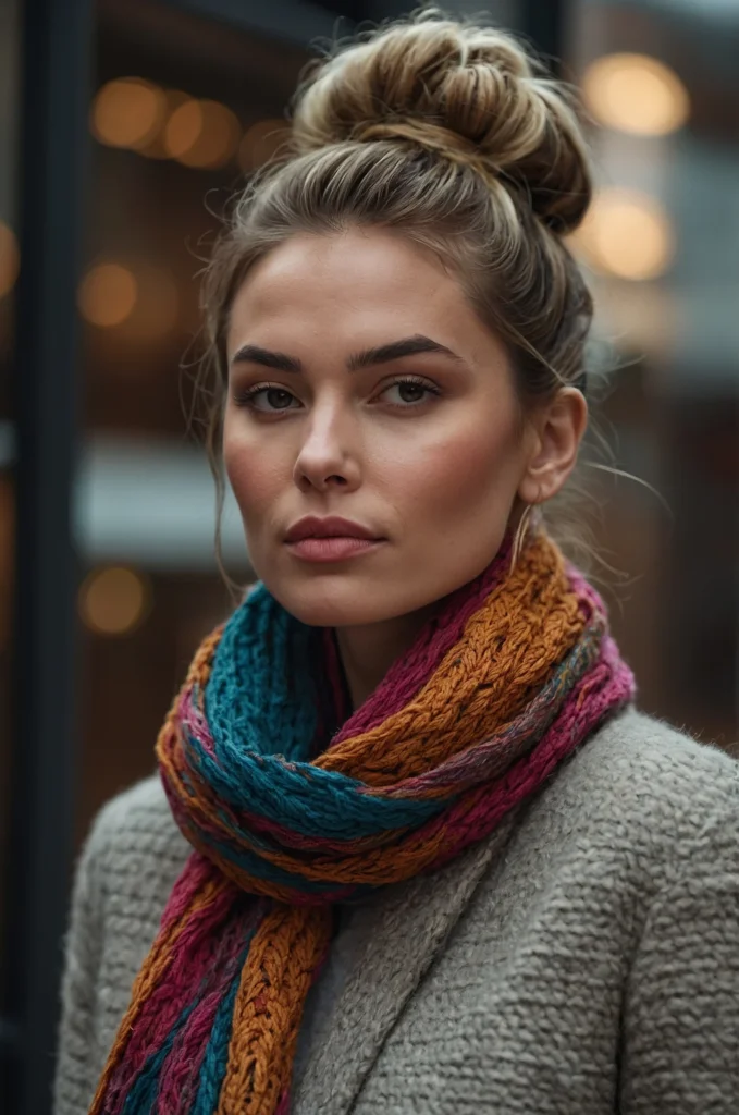 High Bun with Scarf