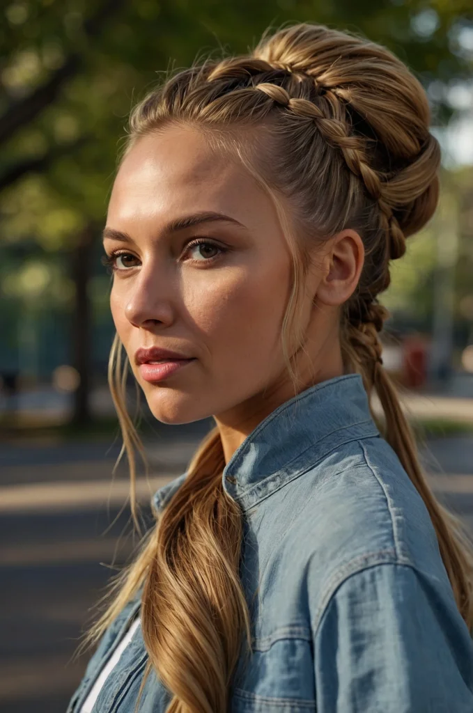 High Ponytail with Braided Wrap