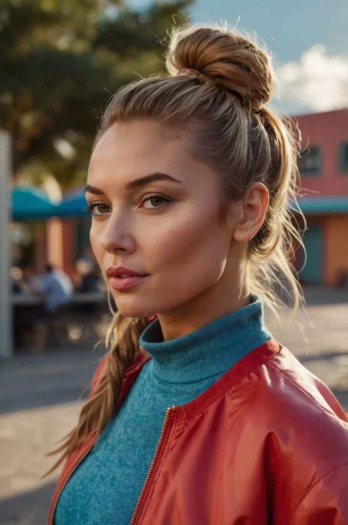 High Ponytail with Waves