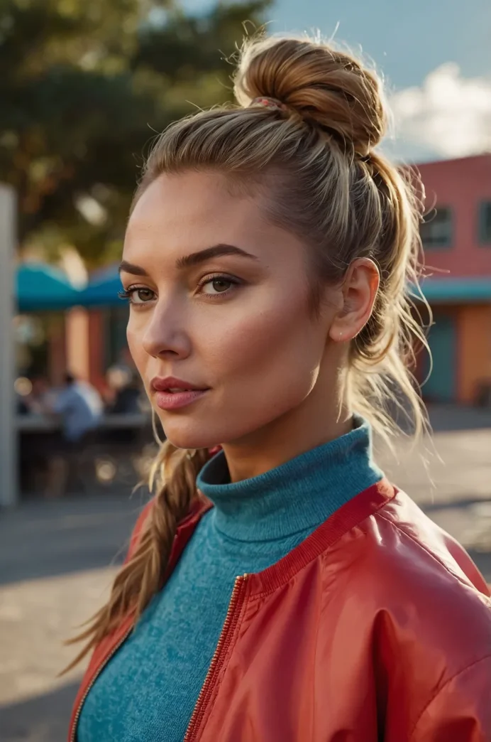 High Ponytail with Waves