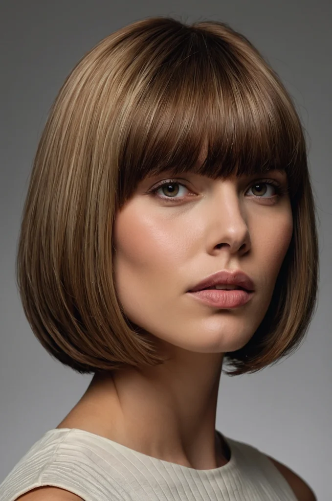 Layered Bob with Full Bangs