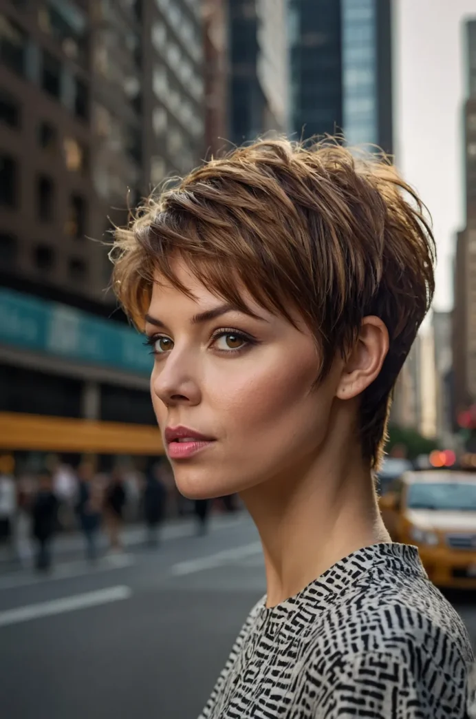 Layered Pixie for Thick Hair