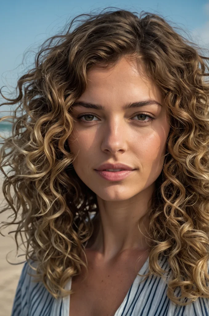 Loose Beachy Waves for Fine Curly Hair