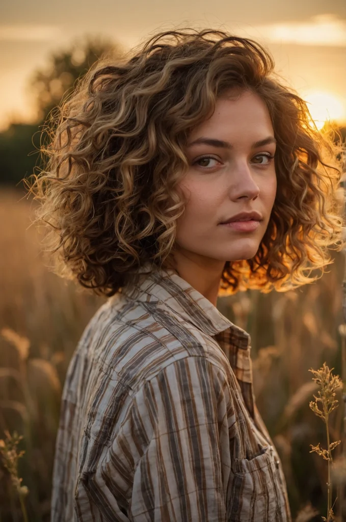 Messy Curly Bob