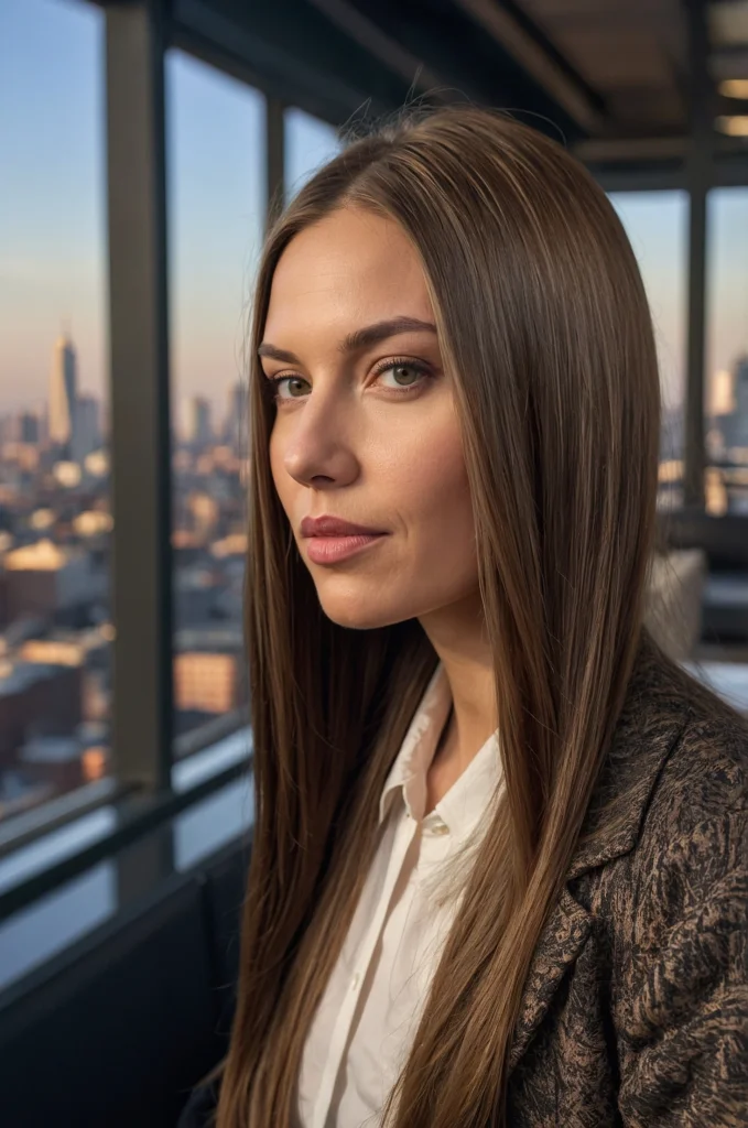 Pin-Straight Hair with Side Part