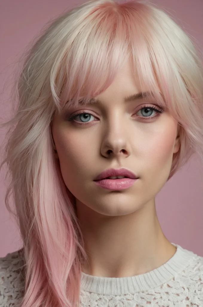 Platinum Blonde with Pastel Pink