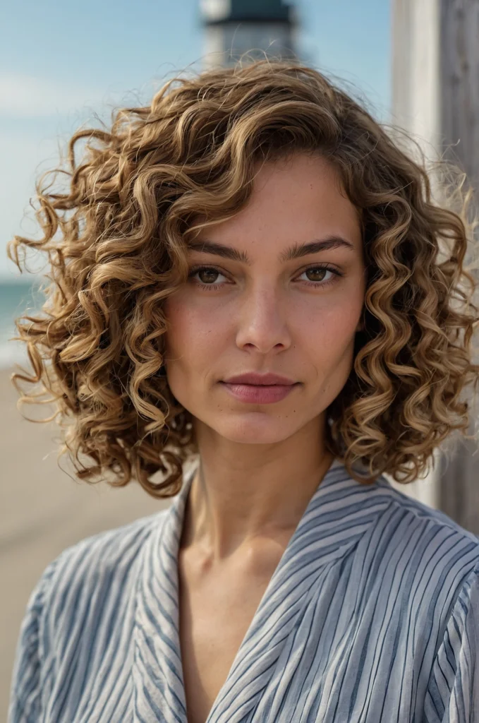 Shoulder-Length Curly Bob