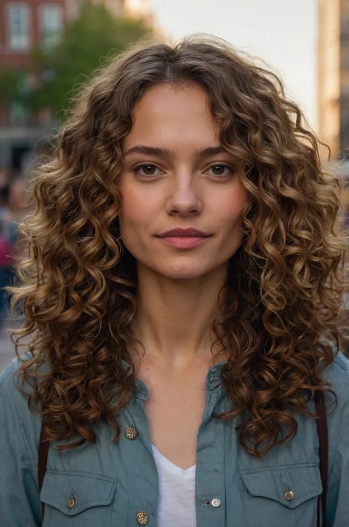 Shoulder-Length Curly Layers