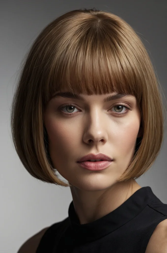 Sleek Blunt Bob for Heart-Shaped Faces