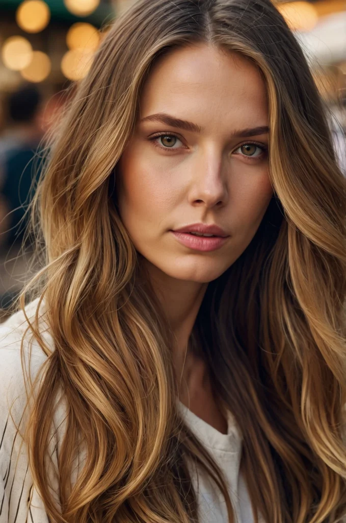 Sleek Hair with Light Waves at the Ends