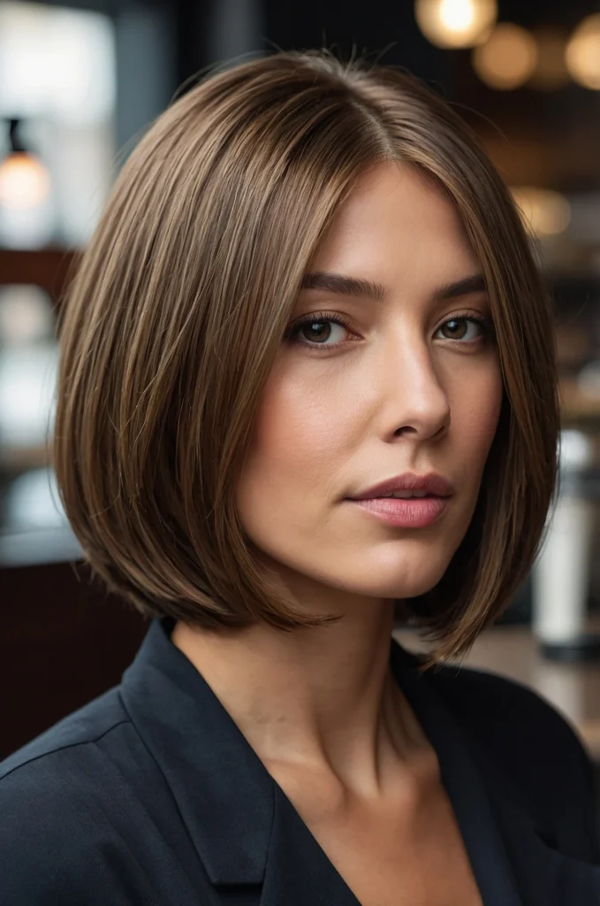 Sleek Layered Bob for Thick Hair