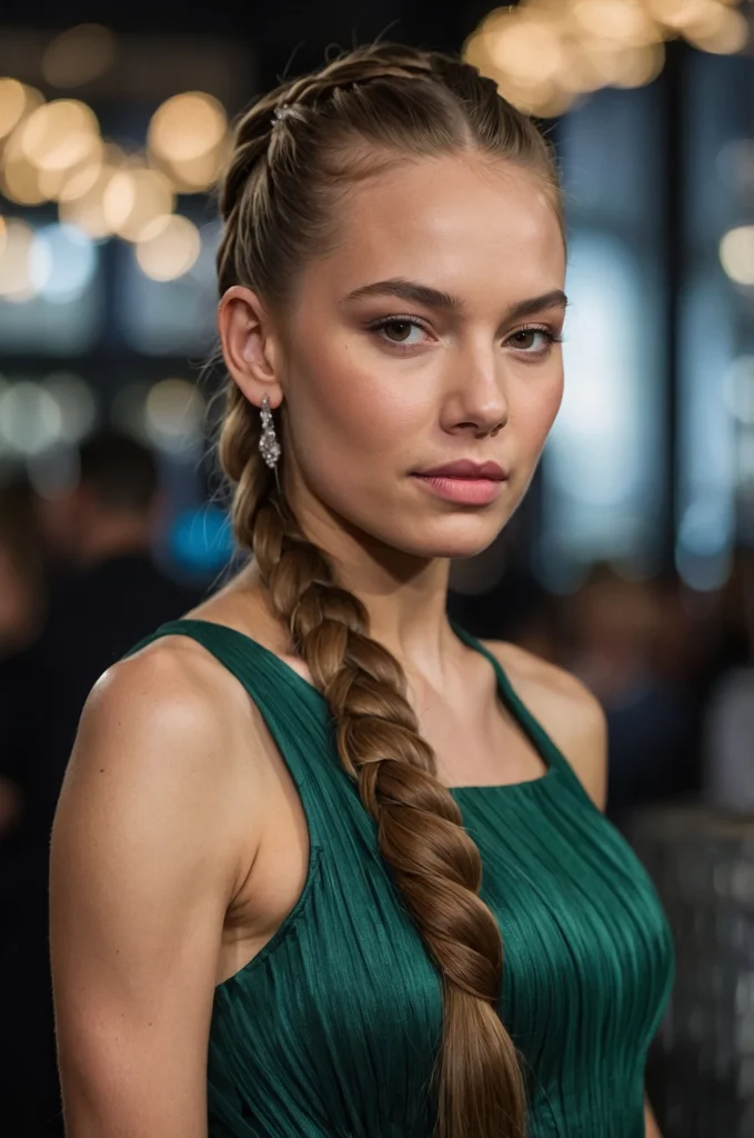 Sleek Long Braided Ponytail