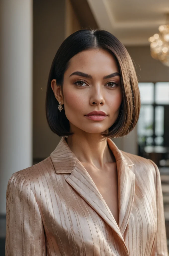 Sleek Middle-Parted Bob