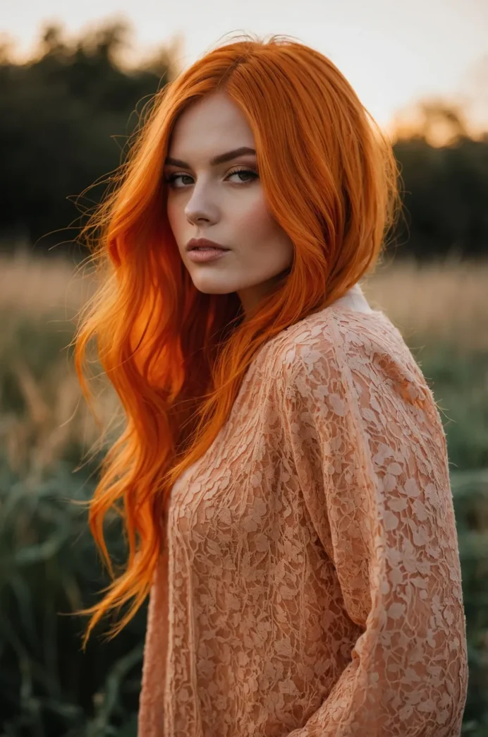 Sunset Orange Hair