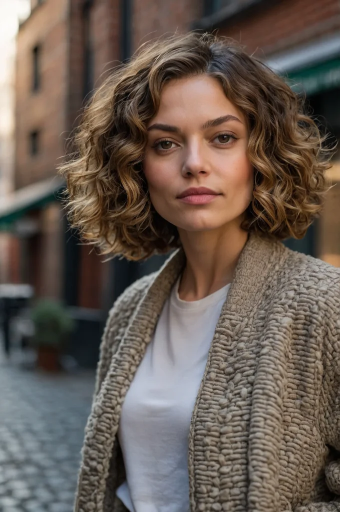 Textured Curly Bob with Layers