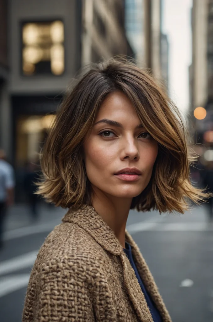 Textured Lob with Face-Framing Layers