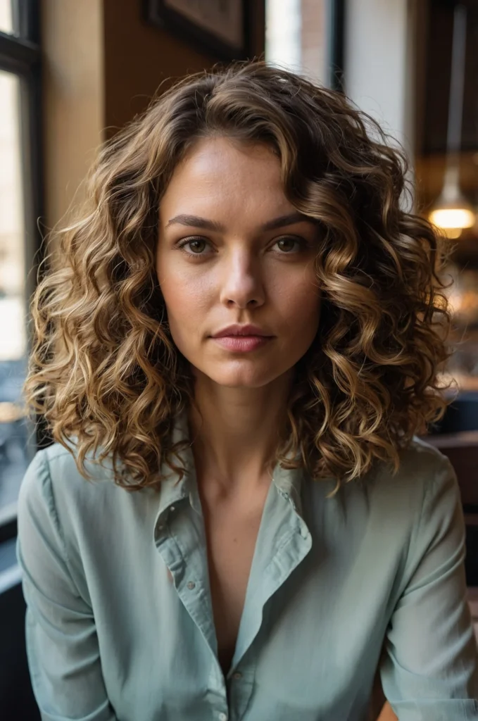 Tousled Curly Bob with Subtle Layers