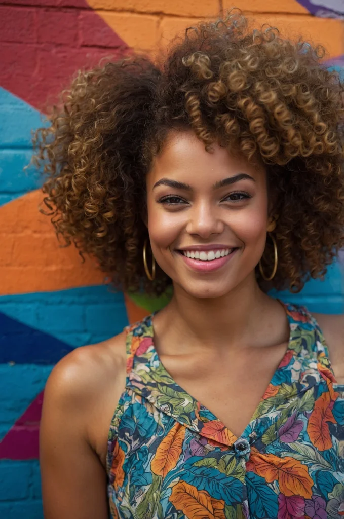 Voluminous Curly Afro