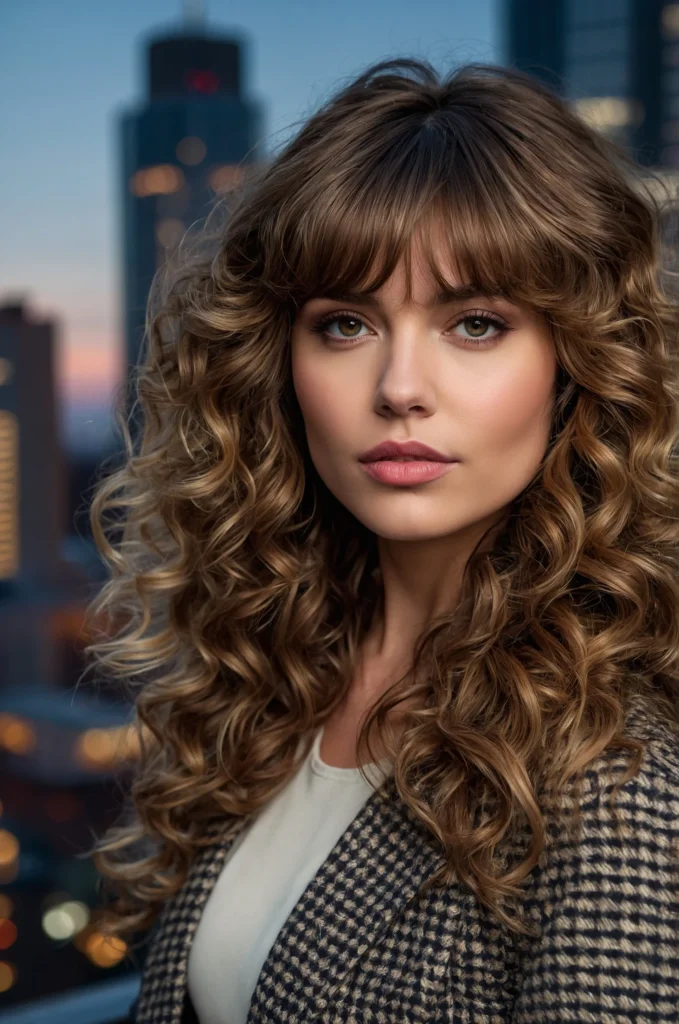 Voluminous Perm with Bangs