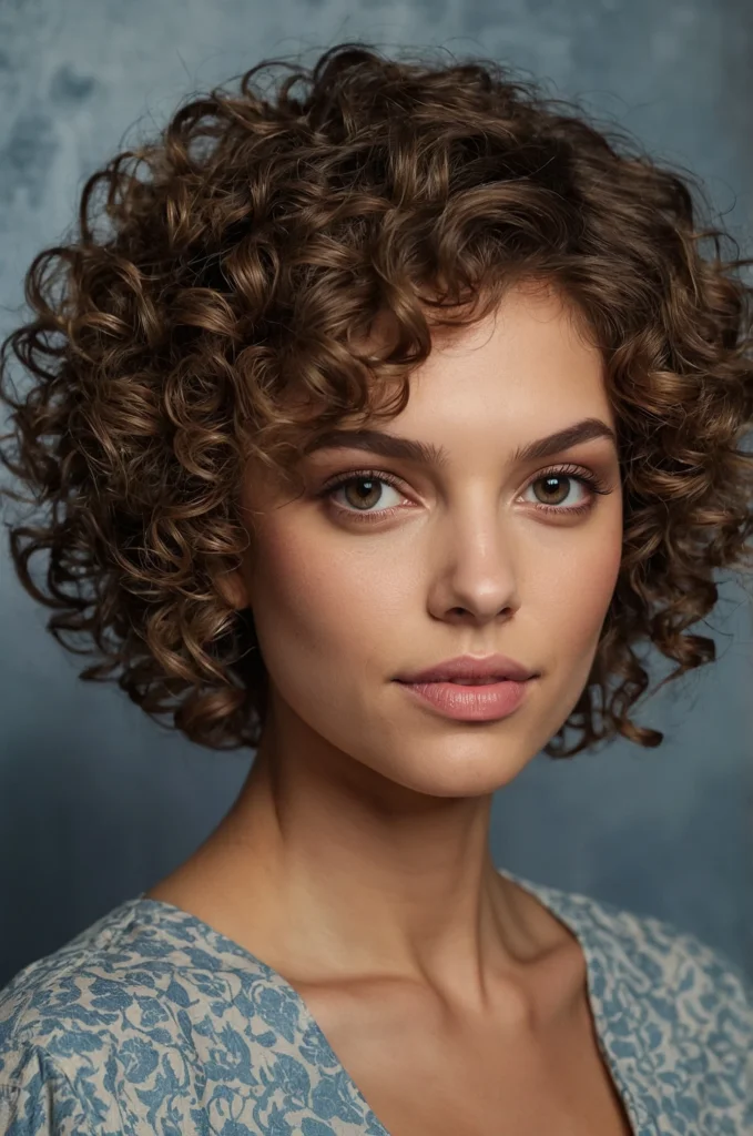 Voluminous Pixie Cut with Soft Curls