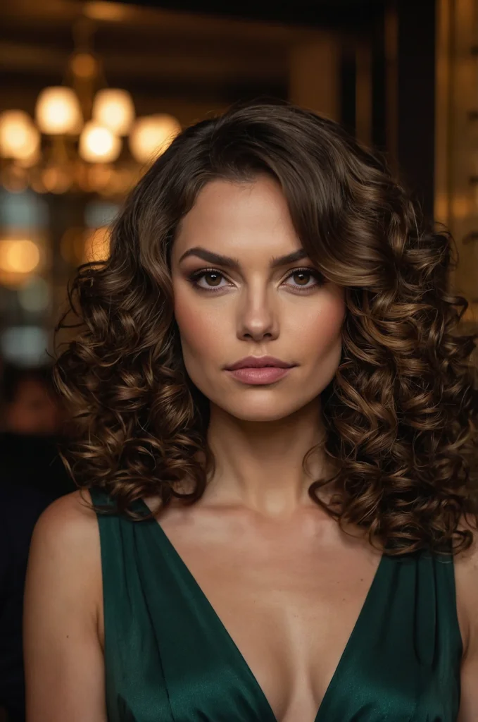 Voluminous Shoulder-Length Curls