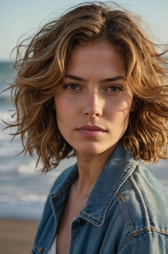 Wavy Bob with Side Part