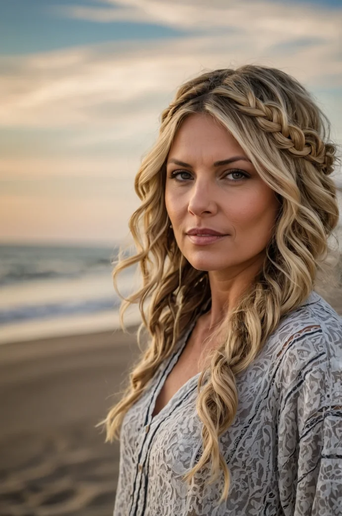 Beach Waves with a Side Braid