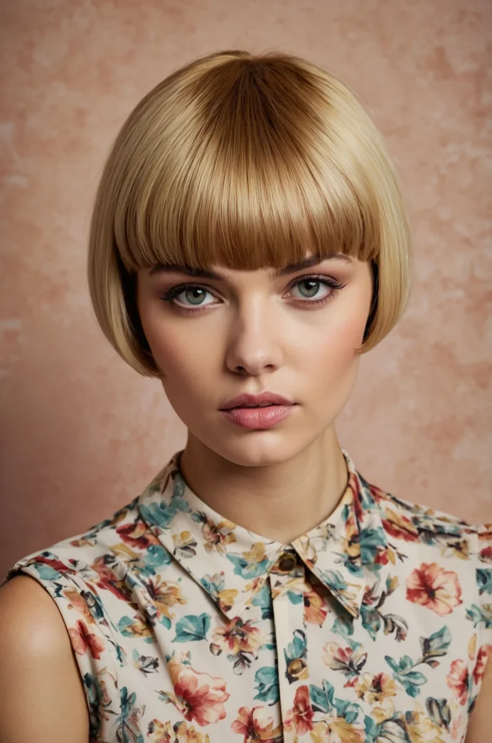 Bowl Cut Pixie with Rounded Shape