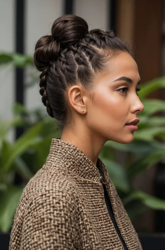 Braided Bun with Baby Hairs