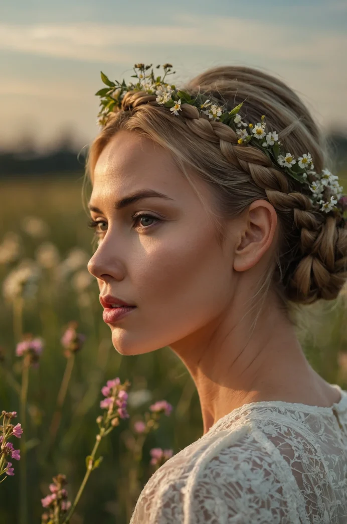 Braided Halo Updo