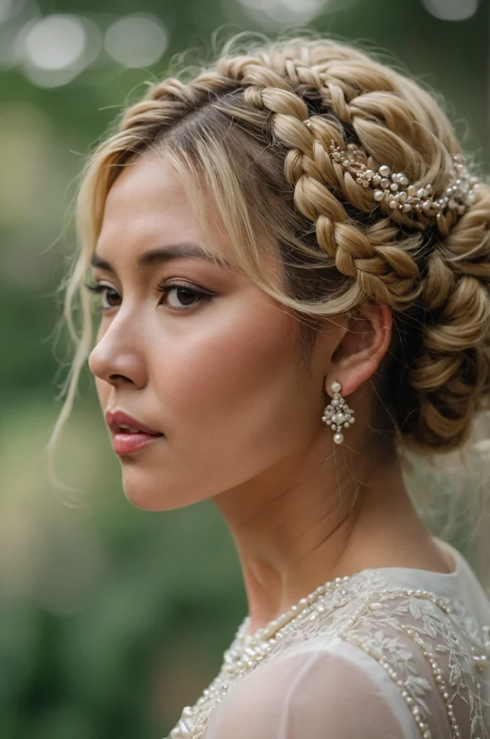 Braided Updo with Pearl Embellishments