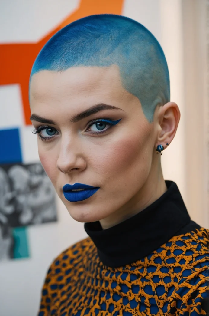 Buzz Cut with Bold Color