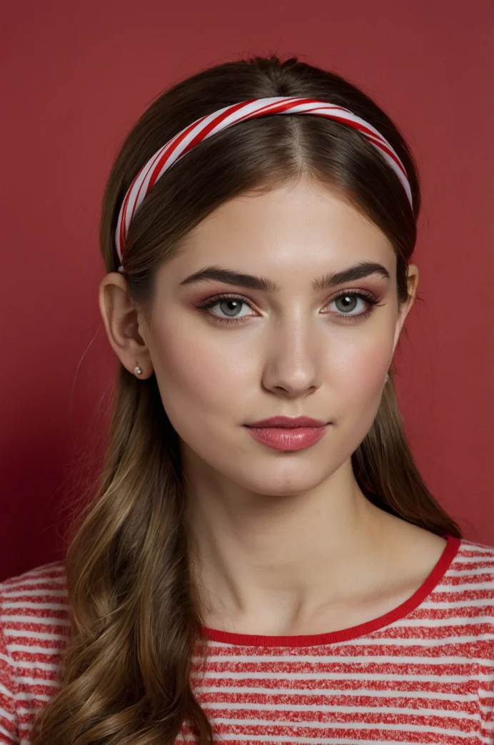 Candy Cane Striped Headband