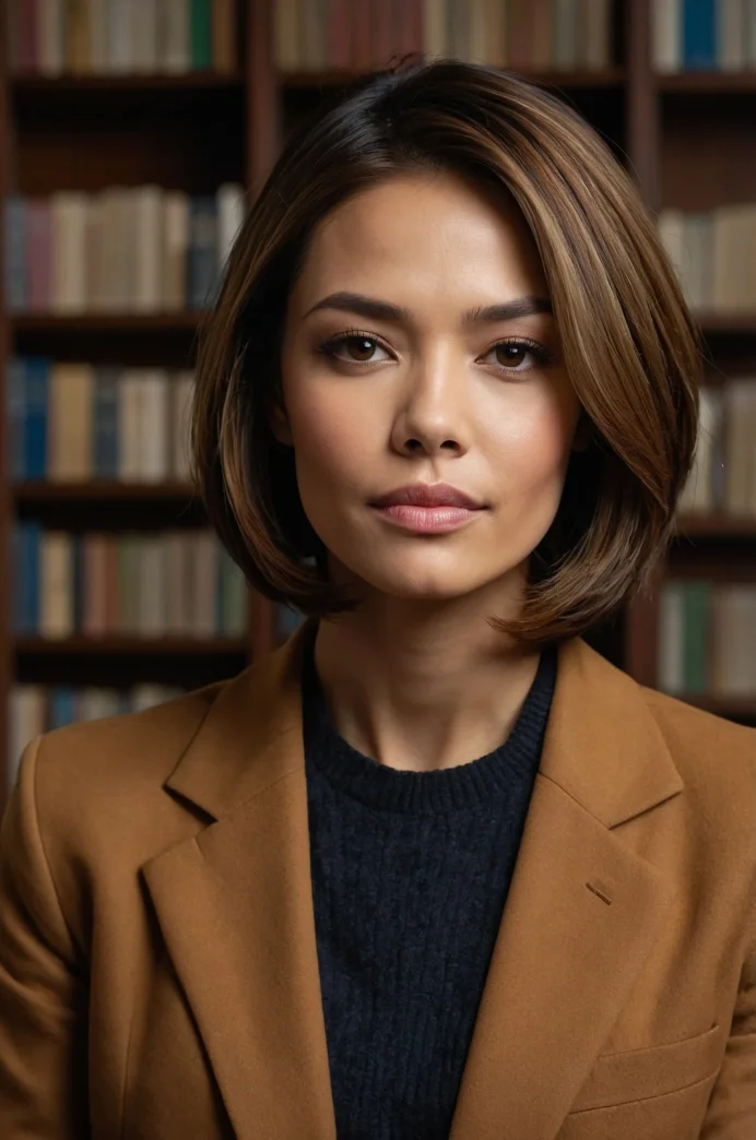 Classic Chin-Length Bob with Subtle Caramel Highlights