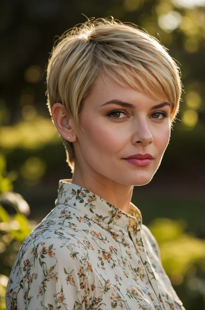 Classic Pixie with Side-Swept Bangs