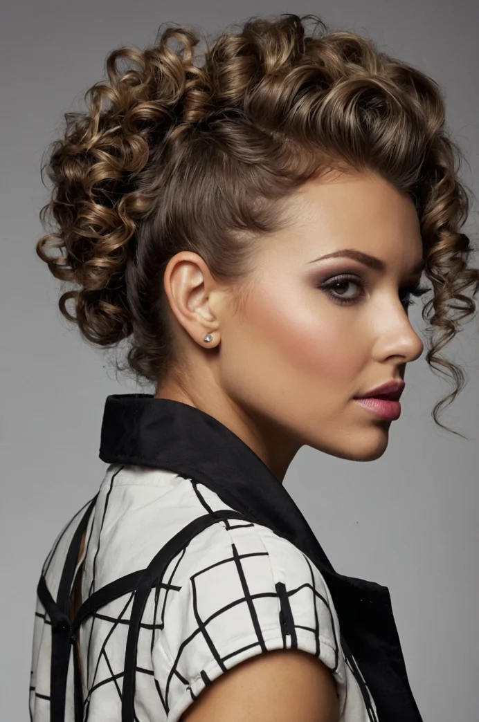 Curly Faux Hawk Updo