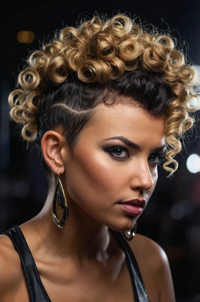 Curly Mohawk Updo