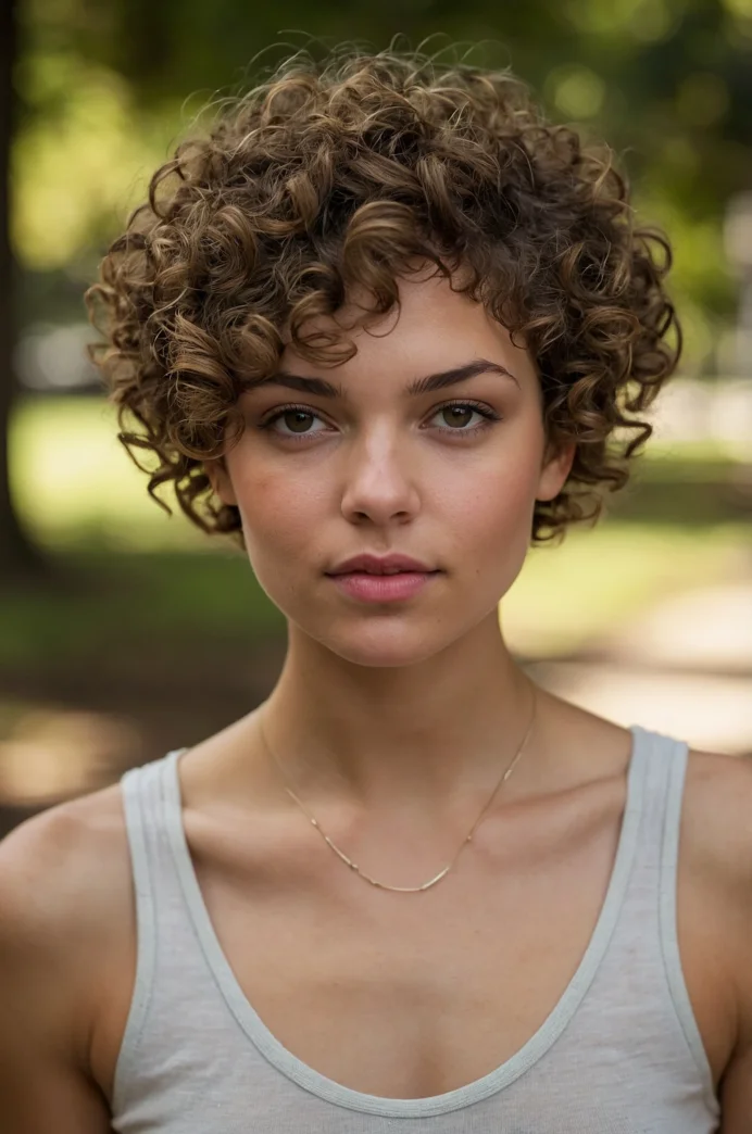 Curly Pixie with Defined Curls