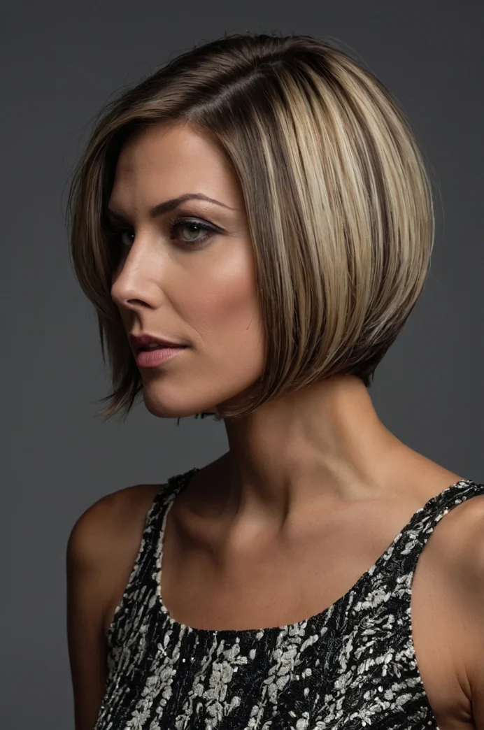 Edgy and Chic: The Asymmetrical Bob with Deep Side Part