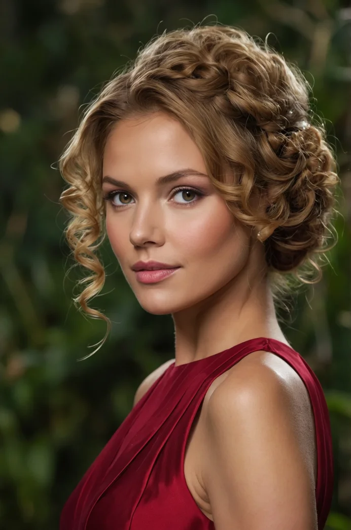 Elegant Updo with Face-Framing Tendrils