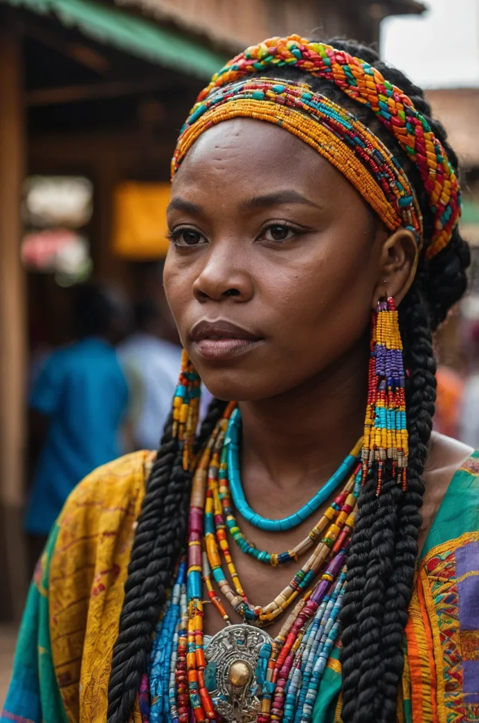 Exquisite Fulani Braids with Traditional Embellishments