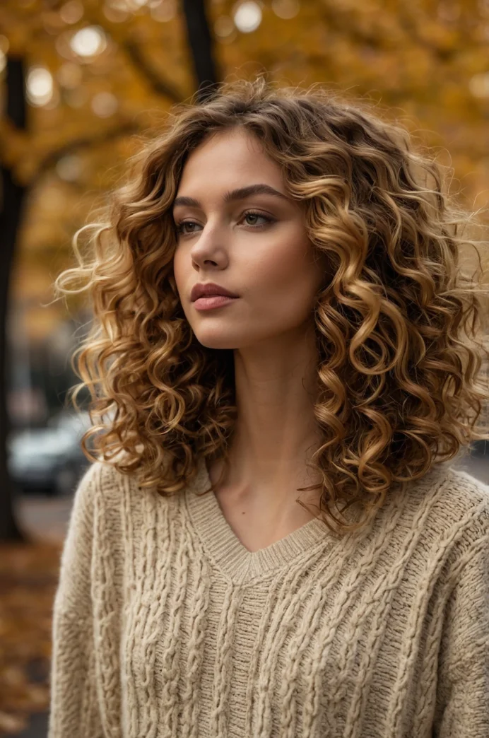 Textured Curls with Highlights