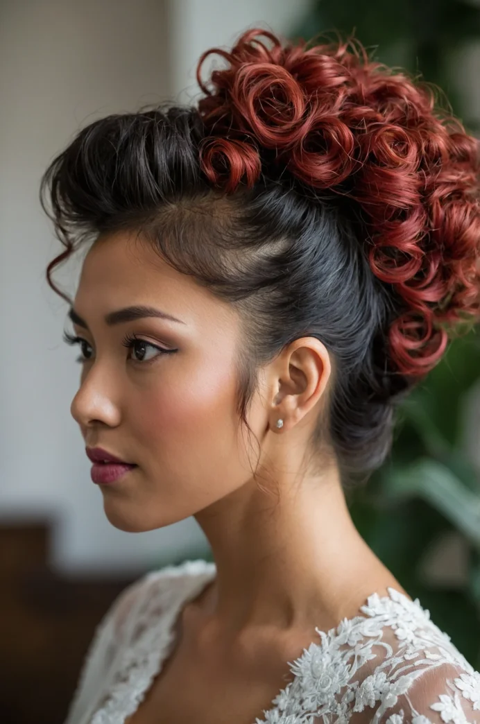 Curly Faux Hawk Updo