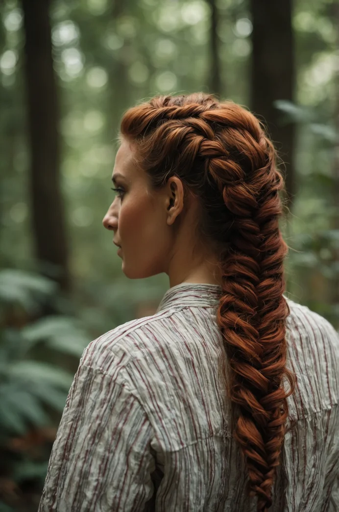 Fishtail Braid with Textured Curls